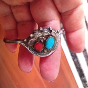 Vintage Bracelet with Red and Blue Stones